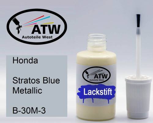 Honda, Stratos Blue Metallic, B-30M-3: 20ml Lackstift, von ATW Autoteile West.